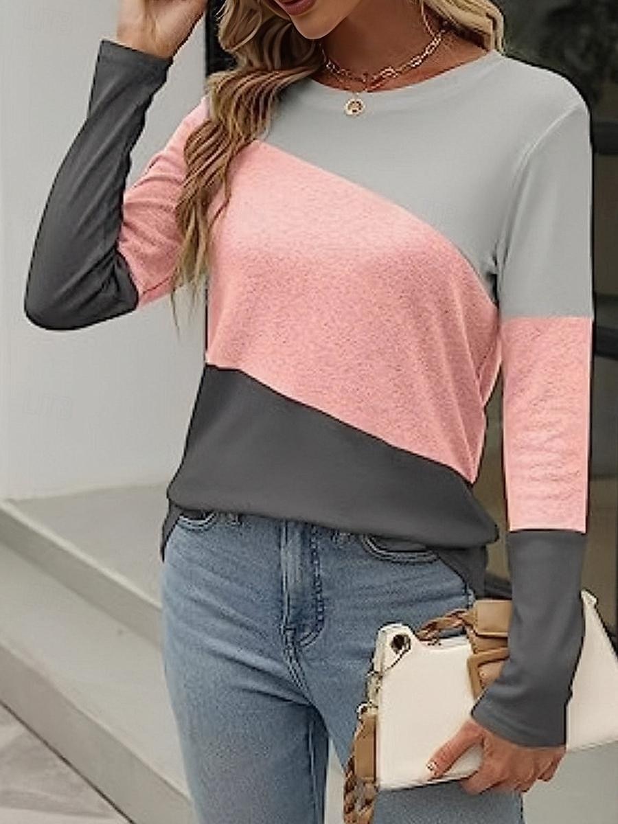 Color Block Striped Long Sleeve Tee