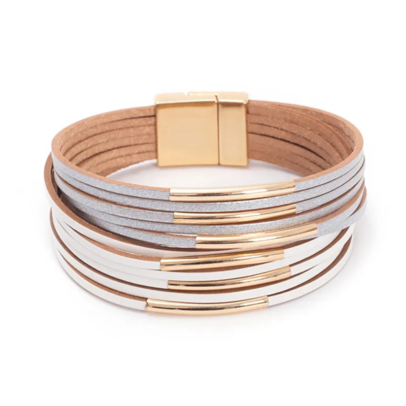 Chic Layered Leather Bracelet